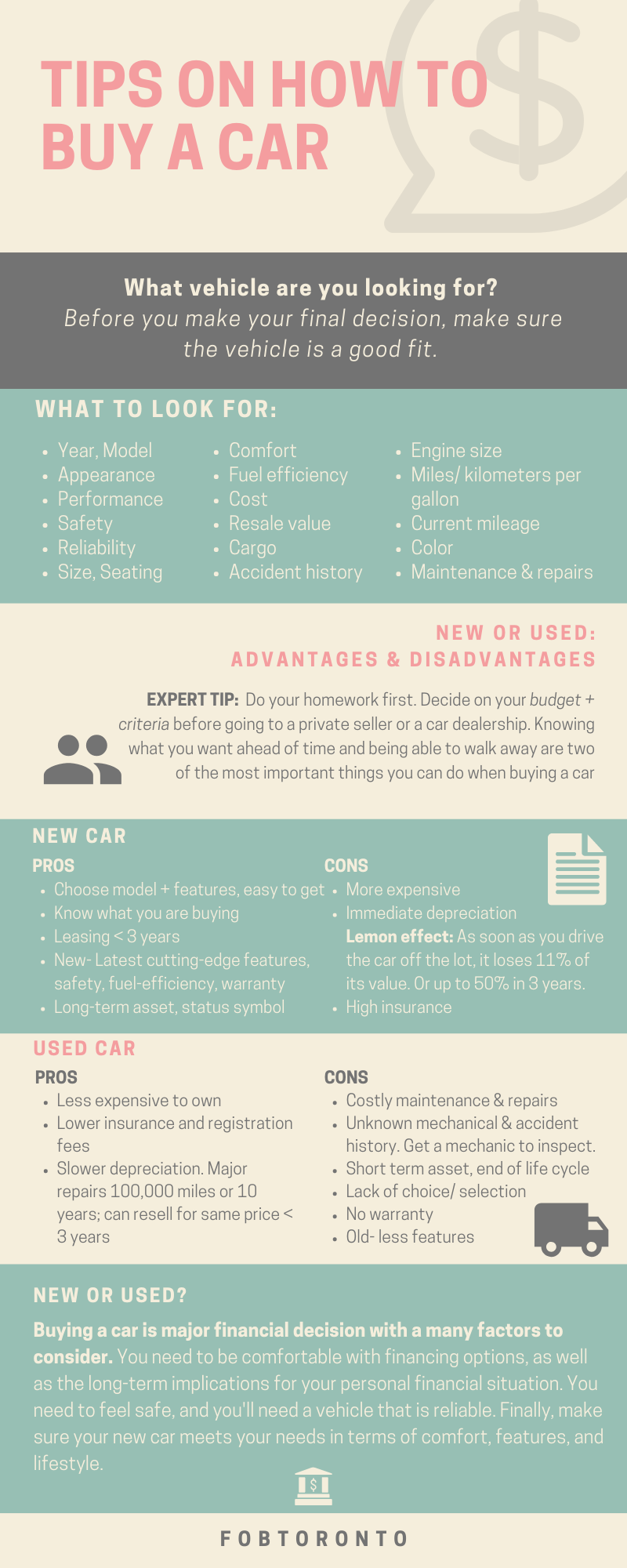 car buy tips buying vehicle new used pros cons toronto