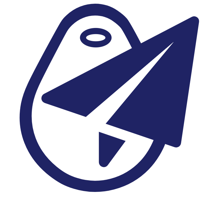 paper airplane over a fob copy icon